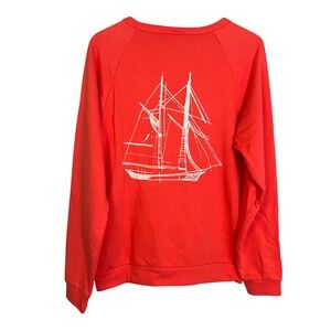 Onia Men's Sailing Boat Crewneck Sweatshirt Red